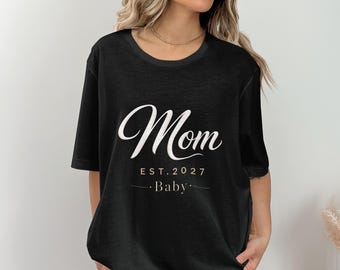 新米ママ向けパーソナライズシャツ、新米ママ向けプレママシャツ、母の日シャツ、ママ向けTシャツ、カスタムマザーシャツ、ママ設立年シャツ、ママへのギフト