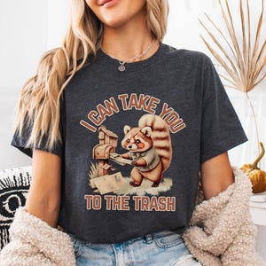 Racoon tee, I can take you to the trash, Tanuki T-shirt, Retro Animal Tee, Quirky tee, racoon shirt, Gift for Animal lover, vintage shirt