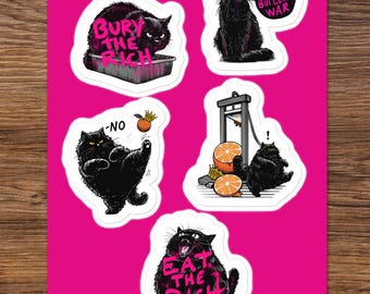 Chonky Black PolitiCats Sticker sheet