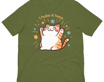 I Hate It Here Cat Art Unisex T-shirt - Etsy
