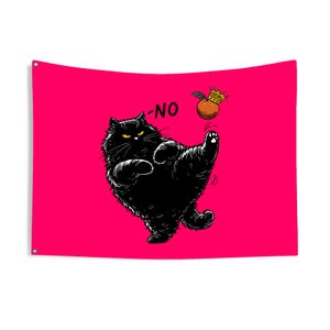 C'est un drapeau de jardin recto-verso pour chats épais non rois, cadeau pour les amoureux des chats, bannière de maison originale, exposition d'oeuvres d'art de protestation