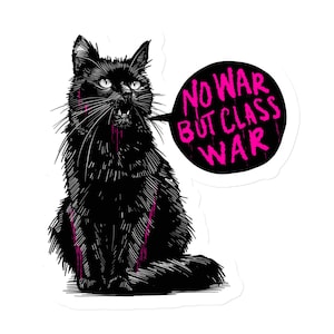 Black Cat No War But Class War Magnet