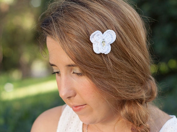 Handmade Beautiful Headband White Butterfly NEW White butterfly for a girl main image 4