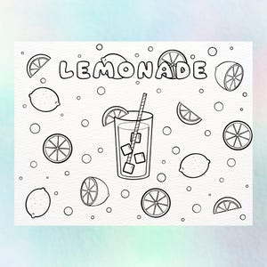 Lemonade Summer Coloring Page Printable Download