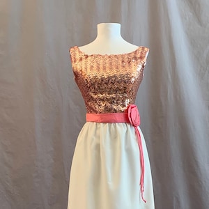 Formal Gown 1960s Gold Sequin Bodice