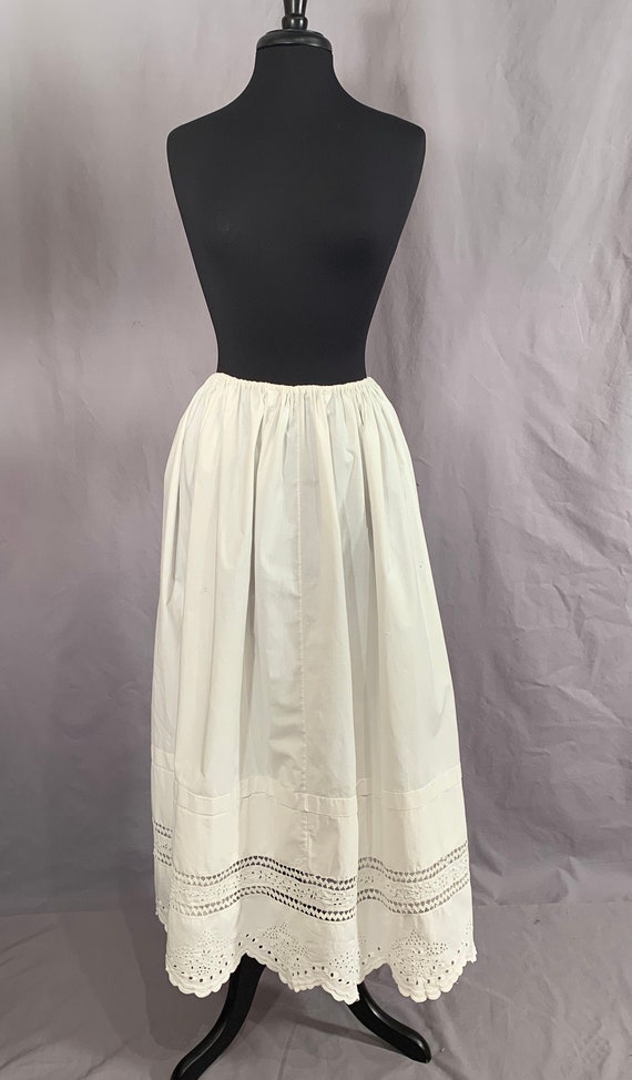 Vintage Petticoat c1870 Handmade Eyelet
