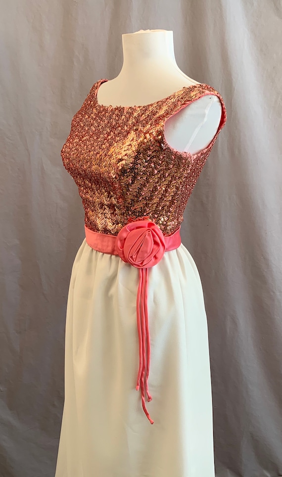Formal Gown 1960s Gold Sequin Bodice - image 3