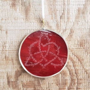 Eternal Love Celtic Knot Red Suncatcher