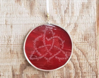 Eternal Love Celtic Knot Red Suncatcher