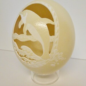Carved Dolphin Ostrich Egg image 4
