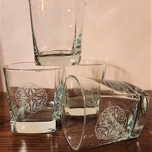 Celtic Knot Whisky Glasses, Set of Four image 1