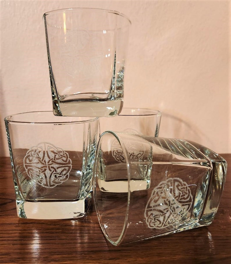 Celtic Knot Whisky Glasses, Set of Four image 1