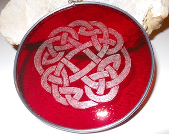 Red Celtic Knot Suncatcher