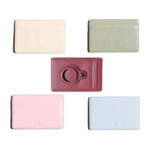 Slim Leather AirTag Wallet | Minimalist Card Holder | 5 Colours | Personalised Gift for Him, Her or Them | Front Pocket Wallet | UK Seller