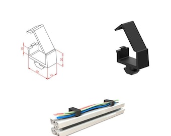 Kabelclips aluminium profiel: 30 mm, 40 mm, 45 mm framedraadopberger
