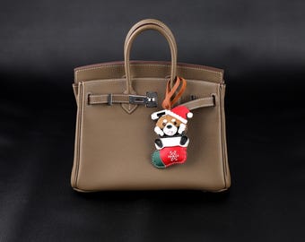 Panda Christmas Tree Handbag Charms Handcrafted