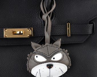 Dije de gato de cuero hecho a mano para bolso, dije de bolso de cuero, lindo llavero de gato, regalo de cuero hecho a mano, dije de gato de cuero,