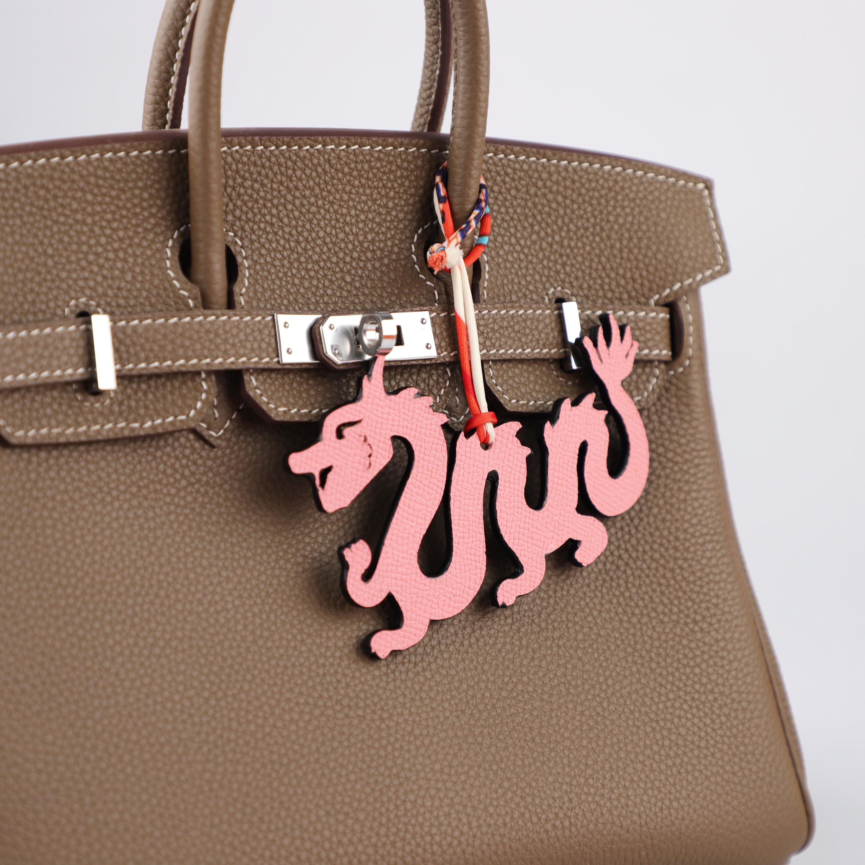 Bi-Color Leather Dragon Bag Charm: Limited Edition Epsom and Togo