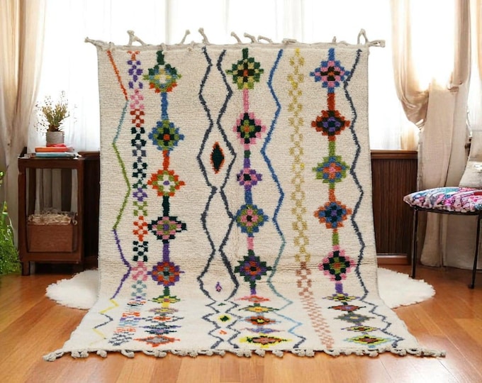 Abstract Colorful Moroccan rug, Large Boujaad rug, Custom sized rug in ALL SIZES, Soft Wool rug, Berber Carpet