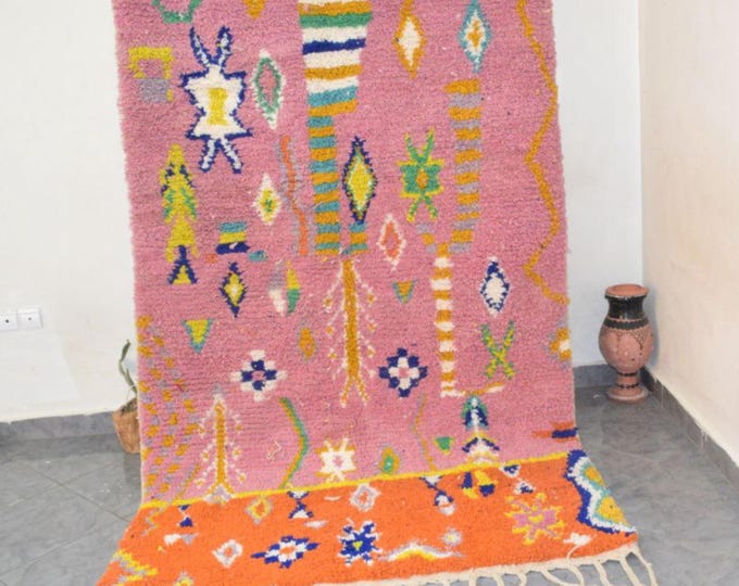 Handmade Moroccan Berber Rug: Boho Tufted Wool Area Rug
