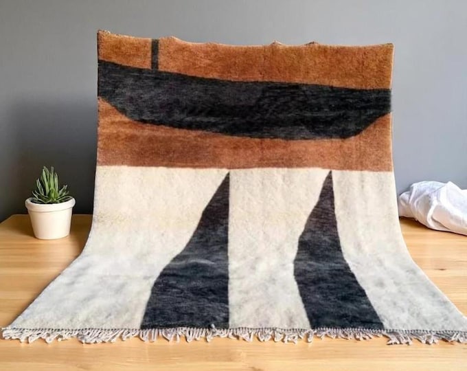 personalized gift - Moroccan rug hand knotted - Beni ourain rug - All wool berber rug - Custom rug - Handmade rug, Genuine lamb wool