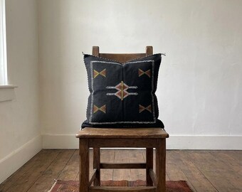 Handmade Moroccan Sabra Cushion Cover 20x20 Inch, Berber Pillow, Boho Tribal Decor, Vintage Moroccan Throw Pillow, Unique Home Accent