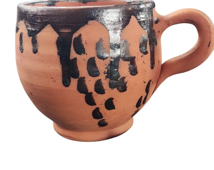Handmade Moroccan Clay Cup: Traditional Berber Pottery Mug