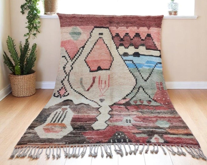 Custom Morrocan Rug, Beni Ourain Rug,Handmade Rug, Abstract Tribal Rug, Moroccan Berber Rug, Boujad Moroccan Rug, Moroccan Rug 8x10, Teppich