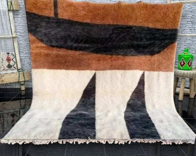 personalized gift - Moroccan rug hand knotted - Beni ourain rug - All wool berber rug - Custom rug - Handmade rug, Genuine lamb wool
