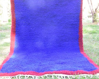 Blue Moroccan Wool Rug – Custom Beni Ourain Berber Carpet