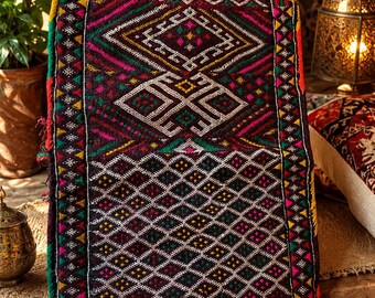 Vintage Moroccan Berber Textile Cushion Cover – Authentic Tribal Art, Handwoven Heritage