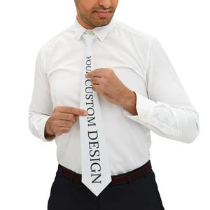 Personalized Necktie - Custom Print Satin Tie, Wedding Gift for Him