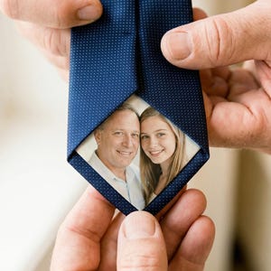 Personlig slipslapp för bröllop, anpassad fotolapp för brudgum, pappa, morfar, minnesgåva till brudens far, pappas gåva