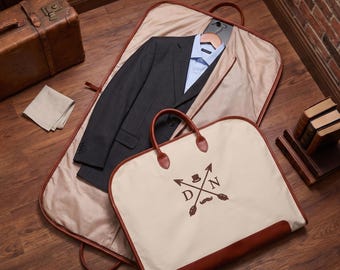 Personalized Garment Bag for Men, Groomsmen Gift, Custom Name Suit Bag, Monogrammed Suit Cover, Groom Best Man Wedding Gift