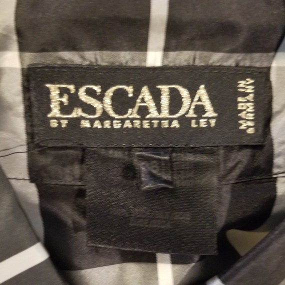 Vintage Escada 1980s silk checkered design blouse… - image 3