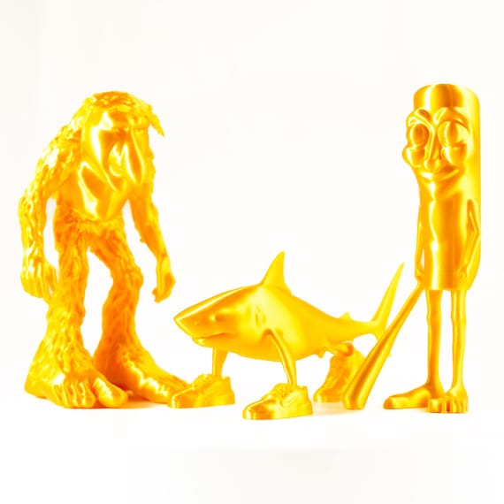 Italian Brainrot Rare Gold Set - Tralalero Tralala - Tung Tung Tung Sahur - Brr Brr Patapim - Viral Memes Golden Colored Miniatures Figures