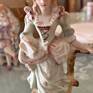 Vintage Sculpture, Vintage Porcelain Sculpture, Woman Statue, Lady Figurine, Porcelain Statue, Porcelain Figurine, Rustic Home Decor