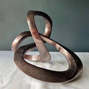 Abstract Sculpture, Modern Abstract Metal Sculpture, Handcrafted Bronze Finish Loop Art, Modern Metal Sculpture, Abstract Bronze Art