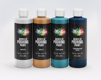 Beach set - 8 ounce acrylic pouring paint sets - ready to pour