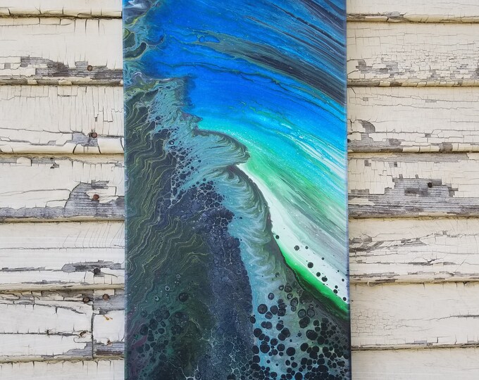 Mixed Media Girl Acrylic Pour Painting Abstract Painting Etsy