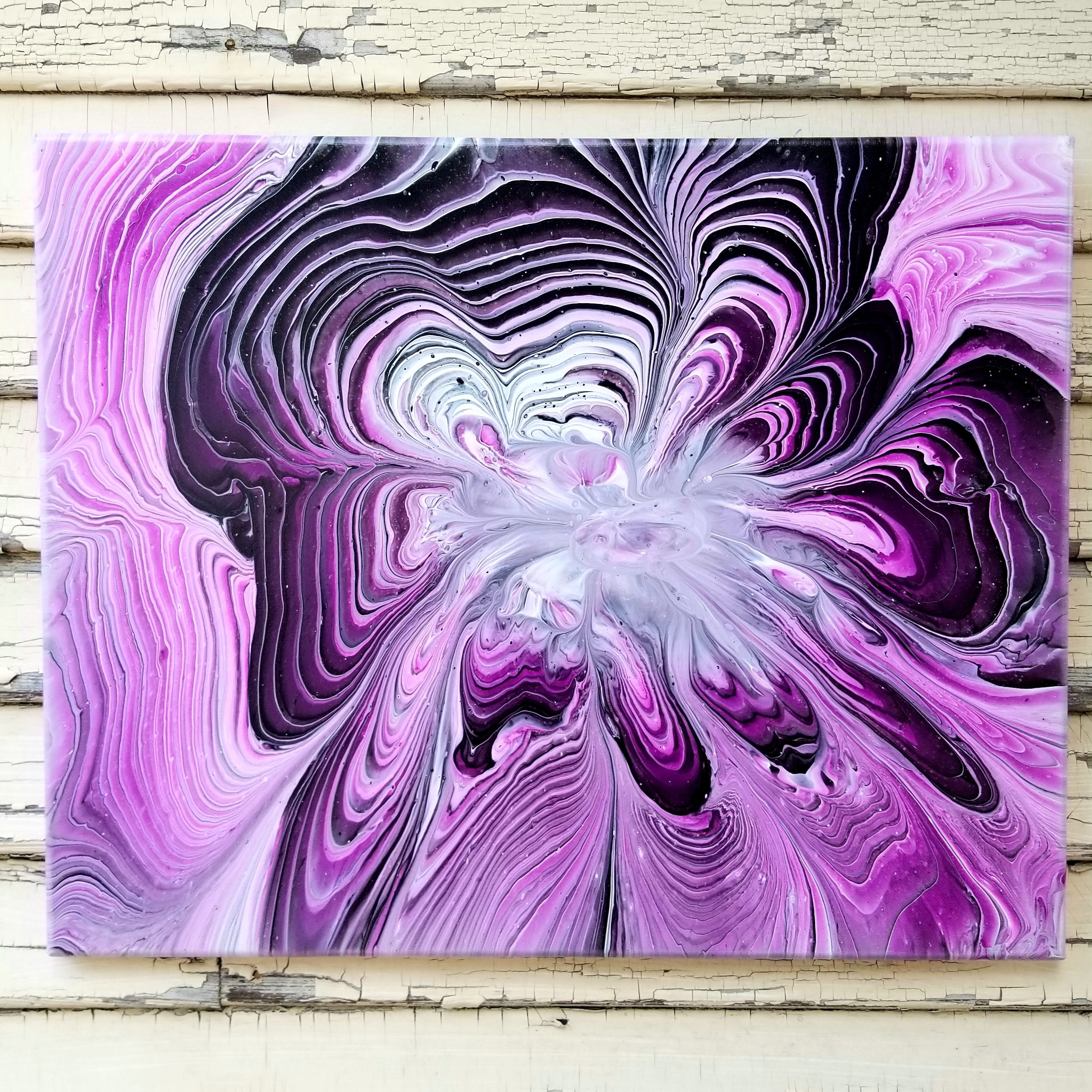 Mixed Media Girl Acrylic Pour Painting Abstract Painting Etsy