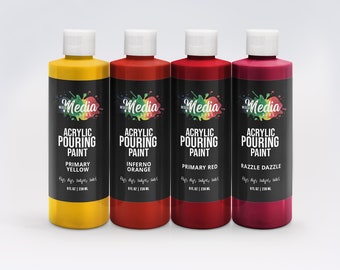 Sunset - 8 ounce sunset acrylic pouring paint set - ready to pour paint