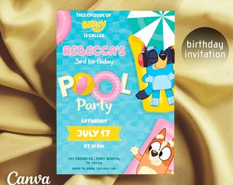 Paw-ty editable invitation, Puppies printable birthday invite boy girl, puppy invitation, dog invite, kids birthday invite template
