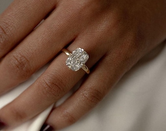 5 Carat Cushion Moissanite Ring: Vintage Style Engagement Ring