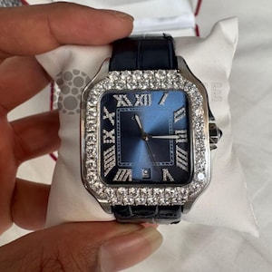 Iced Out Square Watch with 5.70 Carats of Moissanites