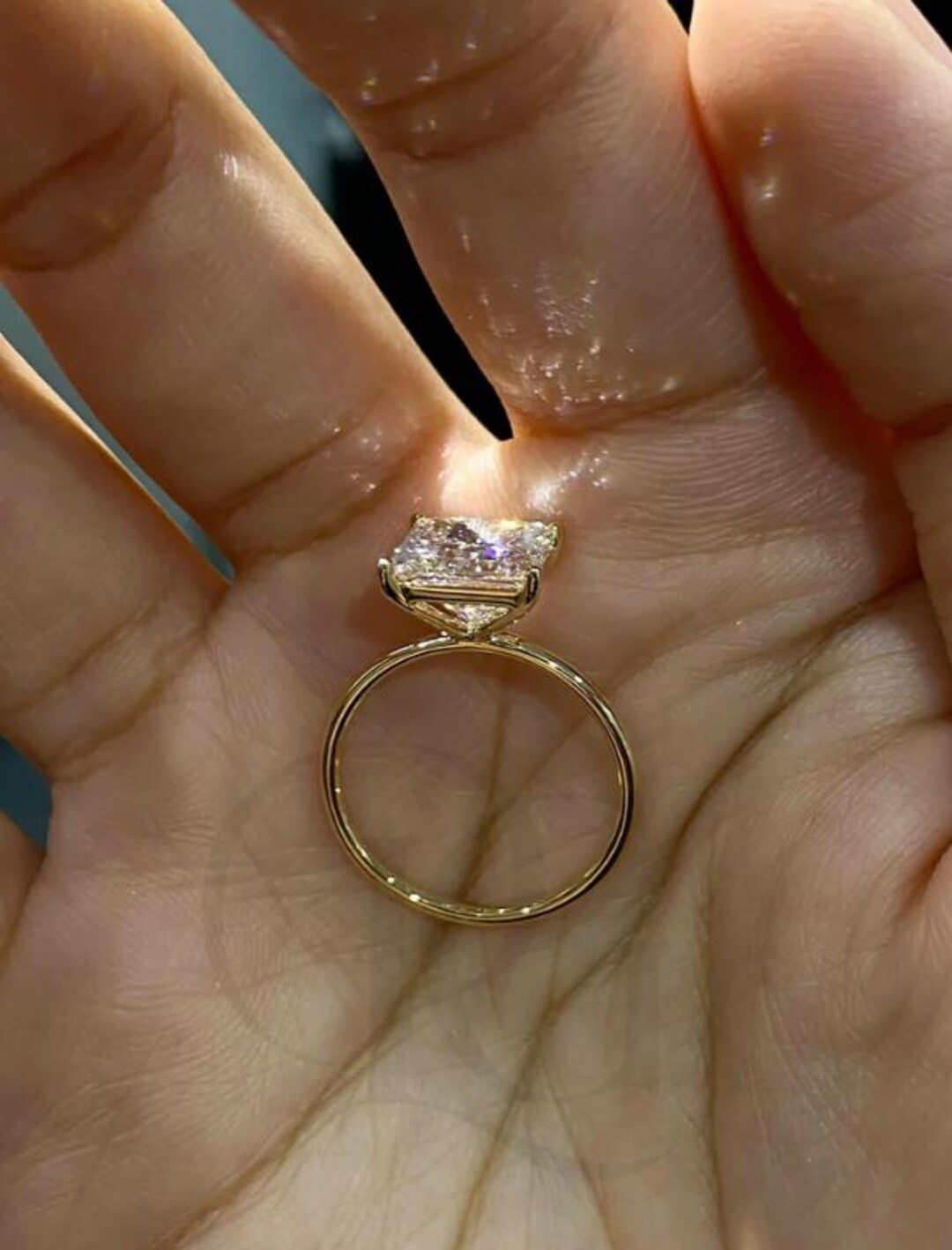 Princess Diamant Verlobungsring, 1.51 Princess Shaped, 14K Weißgold Diamantring, Princess Diamond Ring, Side Stone Diamantring, Ring