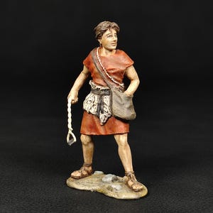 Collectible painted TIN miniature David the shepherd from the series «Figures from the Holy Scriptures» | Scale 1:32 (54mm)