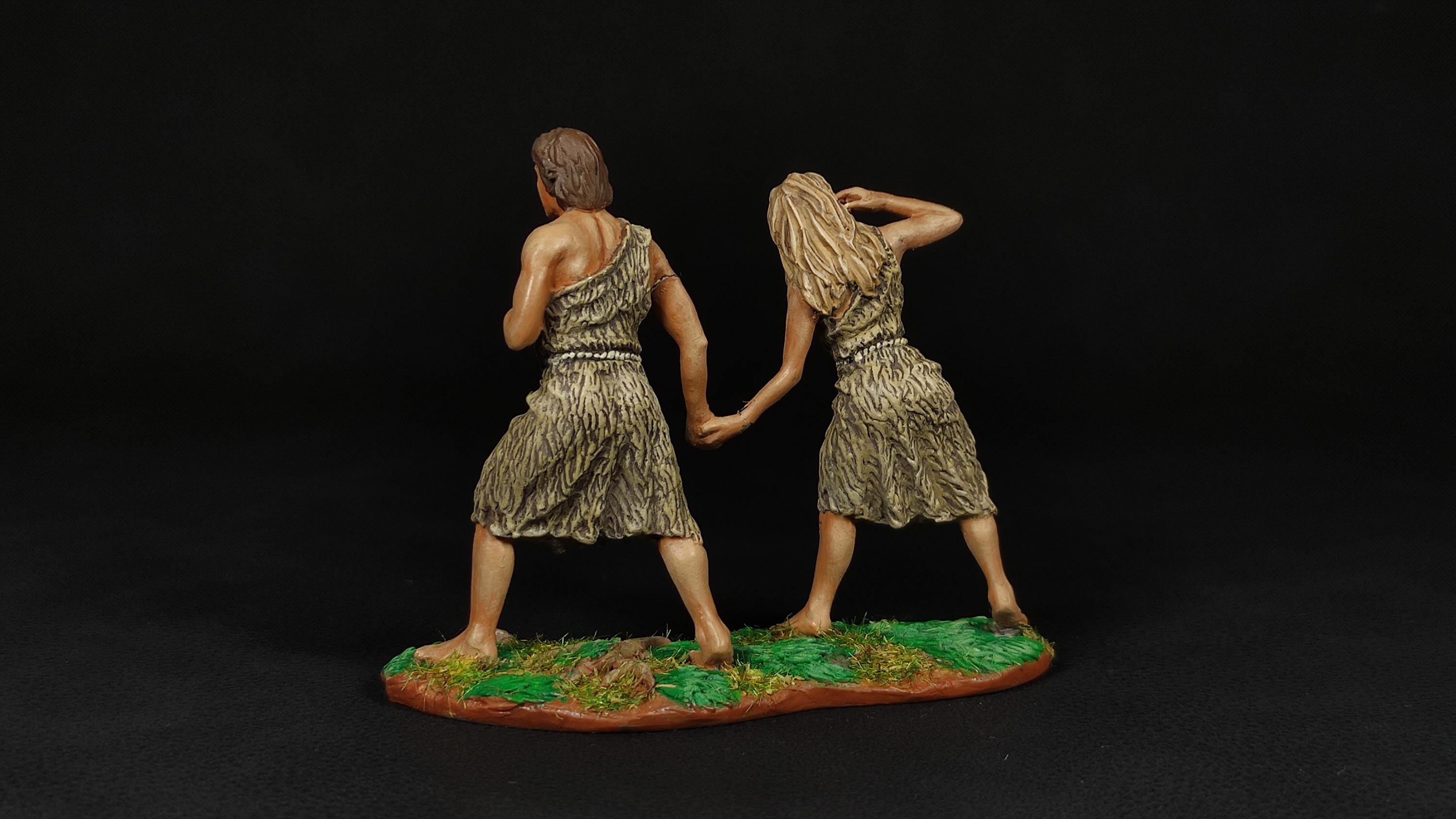 Collectible Painted TIN Miniature Adam and Eve Leaving the Garden of ...