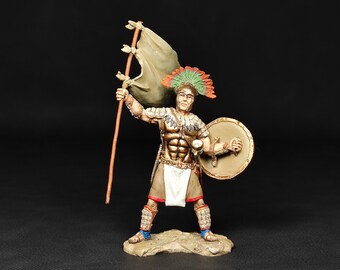 Moroni Raises the Title of Liberty — Hand-Painted Collectible Tin Miniature from the Holy Scriptures Series | Scale 1:32