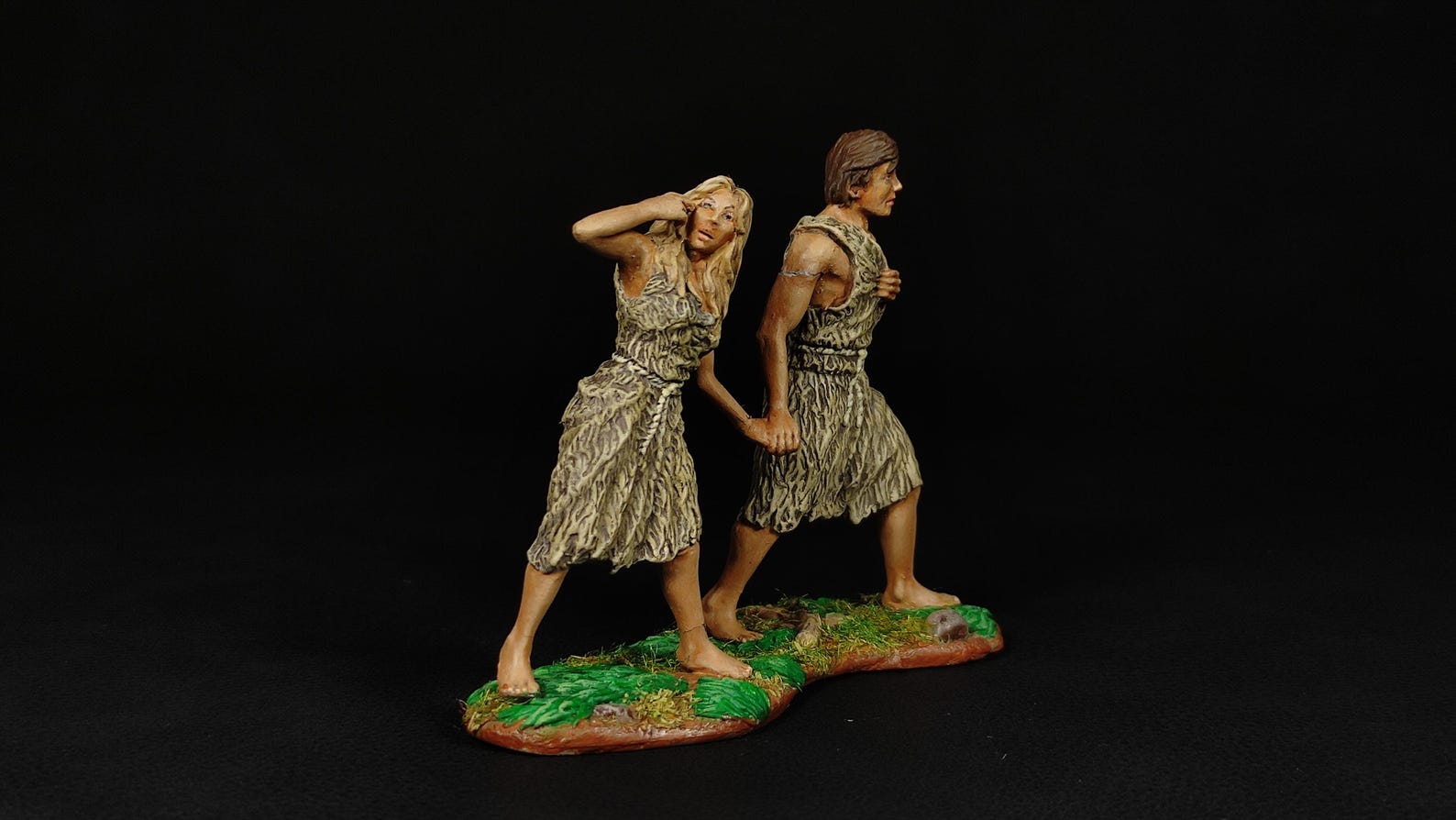Collectible Painted TIN Miniature Adam and Eve Leaving the Garden of ...